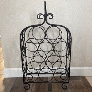 Elegant Brown Metal Wine Rack